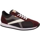 Walsh Tornado Eight3 Made in England Retro Running Trainers in Black Grape