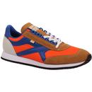 Walsh Voyager Made in England Men's Retro 70s Running Trainers in Orange