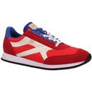 Walsh Voyager Made in England Retro Trainers in Red/White/Blue