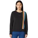 wrangler womens rainbow stripe sweater faded black