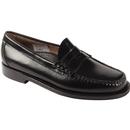 bass weejuns mens heritage larson leather penny loafers black