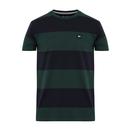 weekend offender champagne block colour stripe tee deep forest 