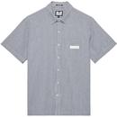 Weekend Offender Gervasi Ticking Stripe Shirt in Blue/White