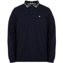 Weekend Offender Khabib Retro Mod Abstract Tipped Collar Polo Shirt in Navy