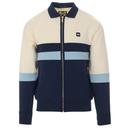 Weekend Offender Peaceful Valley Retro 80s Colour Block Panel Track Jacket in Navy