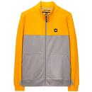 Topping Colour Block Zip Through Sweatshirt in Light Grey by Weekend Offender