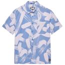 Weekend Offender Toshima Short Sleeve Camo Shirt in Cornflower