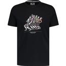 weekend offender mens madness one step ahead retro graphic print crew neck tshirt black