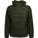 weekend offender mens manaus hooded overhead lightweight jacket dark green