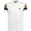 weekend offender mens monteray contrast arm panels polo tshirt white
