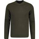 weekend offender mumbai nylon inserts sweater dark green