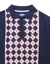 WIGAN CASINO Mod Argyle Panel Piped Polo Top (N)