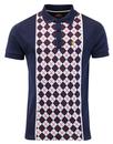 WIGAN CASINO Mod Argyle Panel Piped Polo Top (N)