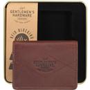wild and wolf mens gentlemens hardware leather double card holder wallet brown