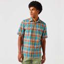 Wrangler 1 Pocket Madras Check Shirt in Tan 112350502