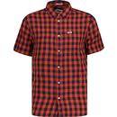 Wrangler Retro Men's Short Sleeve 1 Pocket Check Shirt in Navy/Red