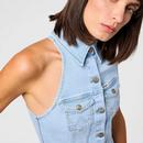 Wrangler Jeans Retro 80s Denim Collared Dress S