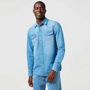 Wrangler Denim Western Shirt in Mid Light Blue 112362744