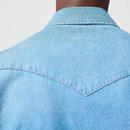 WRANGLER Retro 70s Light Blue Denim Western Shirt