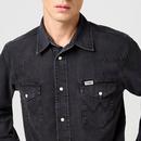 WRANGLER Retro 70s Rinse Black Denim Western Shirt