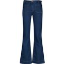 wrangler womens diona flared leg front pockets jeans blue