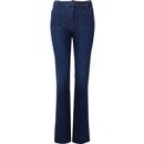 WRANGLER Flare Womens 70s Flared Jeans DEEP WATER