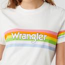 WRANGLER Womens Retro Rainbow Logo T-Shirt WW