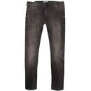 wrangler larston slim tapered denim jeans dark steel grey