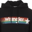 WRANGLER Retro 90s Rainbow Stripe Hoodie (Black)