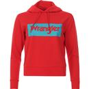wrangler womens large chest logo hoodie red