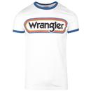 WRANGLER Men's Retro Pill Logo Ringer Tee (White)