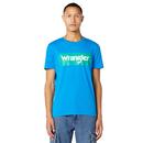 wrangler retro bold logo t-shirt directoire blue