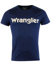 WRANGLER Retro 70s Classic Logo Crew T-Shirt NAVY 