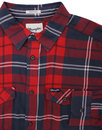 WRANGLER Retro Mod Plaid Check 2 Pocket Shirt RED