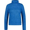 wrangler womens daphne plush chunky knit rollneck jumper blue
