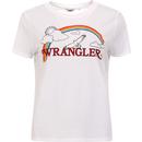 wrangler womens rainbow logo print regular fit tshirt true white