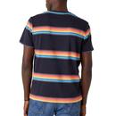 WRANGLER Mens Retro Rainbow Multi Stripe T-Shirt