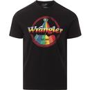 wrangler mens rainbow logo print crew neck tshirt black