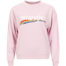 wrangler womens rainbow logo high rib retro sweatshirt lilac ice