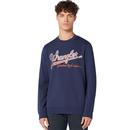 Wrangler retro baseball logo sweater in navy