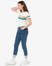 WRANGLER Womens Retro 70s Rainbow Logo T-shirt