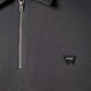Wrangler Textured Zip Neck Retro Rugby Polo Shirt 