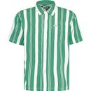wrangler mens vertical stripe chest pocket short sleeve shirt leprechaun green white