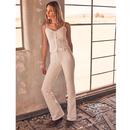 Wrangler Retro 70s Flare Worn White Denim Jeans 