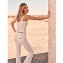 Wrangler Retro 70s Flare Worn White Denim Jeans 