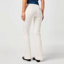 Wrangler Retro 70s Flare Worn White Denim Jeans 