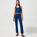 Wrangler Retro Groovy Jacquard Denim Shirt Vest