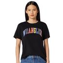 wrangler womens retro rainbow logo t-shirt black