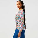 Wrangler 70s Psychedelic Latigo Print Slim Fit Top