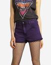 WRANGLER Women's Retro 70s Punk Purple Pop Shorts